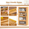 140cm Bamboo Bookshelf with See-through Acrylic Doors-Natural