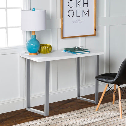 2pcs Grey Industrial Metal Table Legs 71cm Square Frame with Screws & Foot Pads