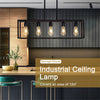 Matte Black 5-Light Chandelier Light Linear Lighting Hanging lamp Bar Restaurant