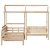Day Bed and Set with Roof 90x200 Solid Wood Pine U5V0