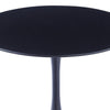 90cm Black Dining Table Round Wood Top & Metal Legs Kitchen Breakfast Bar Office