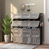 48 Pairs Portable Shoe Shelves 12-Cube Shoe Storage Cabinet w/Removable Shelf