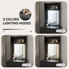 Vanity Dressing Table with LED Light Mirror Foldable Side Panel Shelves Black