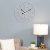 Roman Numerals Metal Skeleton Wall Clock, White