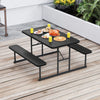 Picnic Table Bench Set for 2-4 People-Black