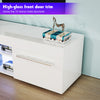 TV Stand 130cm High Gloss TV Unit Cabinet Sideboard With LED Light & Drawers