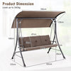 Garden Patio Swing Chair 2 Seater Hammock Bench with Adjustable Polyester Canopy