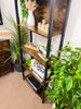 Tall 5 Tier Rustic Bookcase Slim Industrial Bookshelf Storage Unit Display Shelf