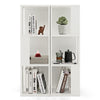 2 pcs Storage Bookcase 3-tier Wooden Bookshelf Cabinet Freestanding Display
