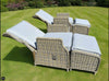 Sorrento Reclining Rattan Bistro Set, 2 Chairs with Footstools No Assembly!!
