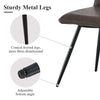 2Pcs Dining Chairs Velvet / Faux Leather Seat Metal Legs Dining room Chair