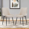 2 Dining Chairs Set Velvet Upholstered Back Dining Room Chair With Metal Legs