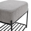 Upholstered Shoe Bench Stool Fabric Padded Seat Side Chair Shoes Storage Rack UK