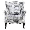 Butterfly Fabric Armchair Queen Anne Style High Back Wingback Chair Sofa Lounge