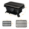 Charcoal Grill Portable Cast Iron Barbecue Grill w/Double-sided Grilling Net
