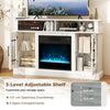 TV Stand with Electric Fireplace Media Entertainment Center White