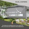 3 x 3(m) Pop Up Gazebo, Instant Shelter with Extend Dual Awning, Grey