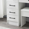 New LED Dressing Table Makeup Desk With Stool Mirror Bedroom Vanity Set White UK