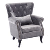 Chesterfield Wing Back Queen Anne Chair Velvet Tufted Lounge Fireside Armchair