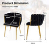 Modern Upholstered Dining Chair Set of 2 Elegant Woven Back-Black