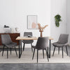 2x Dining Chairs Set Velvet Upholstered Back Dining Room Chair Fabric Grey