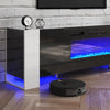 Modern 70" TV Stand Cabinet Unit with 12 LED Color Insert 36" Electric Fireplace