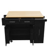 Kitchen Storage Trolley Rolling Island Cart with Drop Leaf Countertop, Cabinet