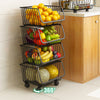 Stack Basket Rack 3/4/5 Tier Fruit Vegetable Holder Storage Bath Kitchen Trolley