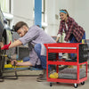 Upgraded Tool Storage Trolley 3 Tier Wheel Cart Shelf Drawer Garage Workshop UK