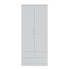 Bedroom White 2 Door 2 Drawer Wardrobe with Hanging Rail Large Storage Cupboards