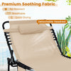 Portable Patio Sun Lounger with Detachable Pillow & Pocket-Beige