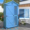 GARDEN SHED WOODEN OUTDOOR TOOL STORAGE SHED,COMPACT UTILITY SENTRY UNIT BLUE
