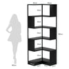 6 Tier Corner Shelf, 180cm Tall Corner Bookshelf Bookcase Storage Display Rack