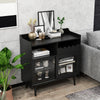 Kitchen Storage Cabinet Wooden Buffet Sideboard Cupboard 2 Sliding Glass Doors