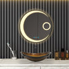LED Bathroom Mirror 60cm Round lluminated Mirror with 5x Lighted Magnifier IP44