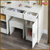 Dressing Table With Drawers Mirror Stool Set Makeup Desk Vanity Table + 10 Bulbs