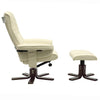 Leather Recliner Chair Armchair Lounge Swivel Sofa Chair W/ Footstool Metal Base