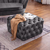Square Grey Extra Chesterfield Ottoman Coffee Table Pouffe Seat Footstool Velvet