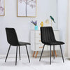 Set of 2 Velvet Black Dining Chair Metal legs Dining room Home Cafe Furniture