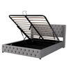 Merax Upholstered Bed Functional Bed from Storage Double Size Grey Velvet