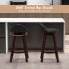 2X Swivel Bar Stool Armless PVC Leather Bar Height Chair w/Rubber Wood Leg Black