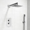Bathroom Thermostatic Conceal Shower Mixer Twin head Large Square Bar Set Chrome