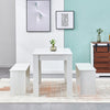 Modern 3Pcs Dining Bench Set Table+ 2 Bench Dining Room Kitchen for Small Space