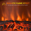 Free Standing Fireplace Flame Effect Electric Heater Log Burning Black