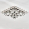Modern XL Living Room Lamp LED Celling Light Crystal Pendant Chandelier Square