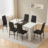 Modern High Gloss 150×80cm White+Black Dining Table for 4-6 Wooden Kitchen Table