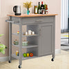 Medium Kitchen Cart Trolley Wooden Sideboard Buffet Cabinet Storage Drawer Shelf