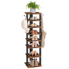 Shoe Rack Wooden, Tall 28 x 28 x 113 cm, Rustic Brown + Black