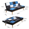 Fabric Sofa Bed 3 Seater Couch Adjustable Grey Blue Patchwork Recliner Chairs UK