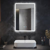 Bathroom LED Mirror with Shaver Socket Bluetooth Speaker Demister Touch 500x700